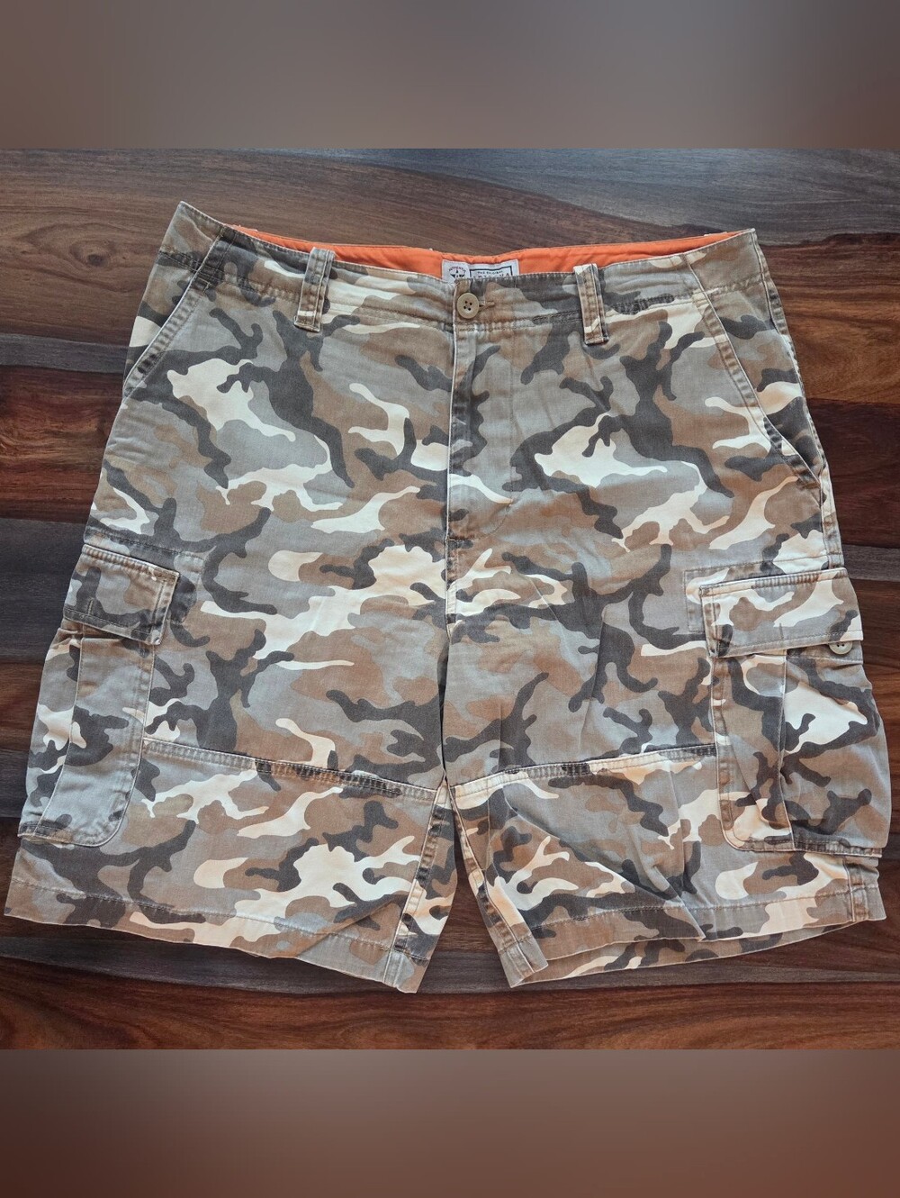 Arizona Men's Camo Cargo Shorts - Brown/Green Size 36
